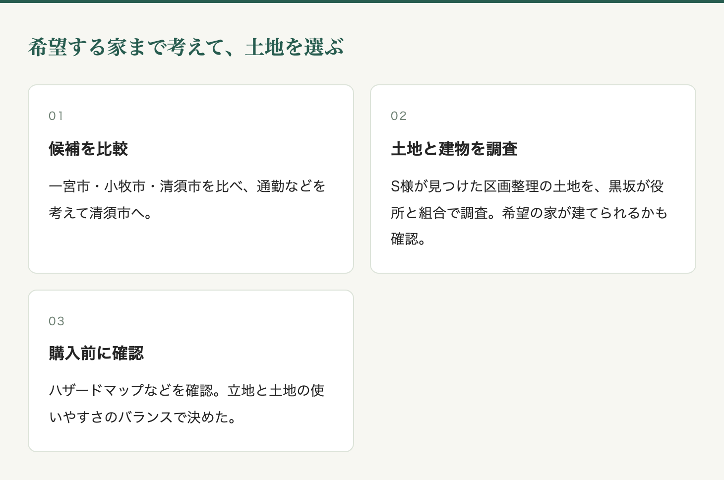 希望する家まで考えて、土地を選ぶ